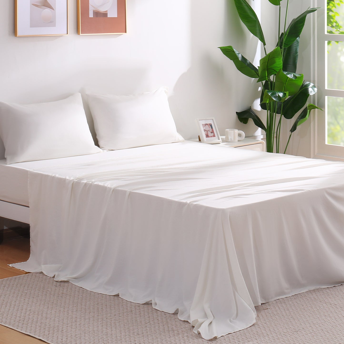Aship Bed Sheet Set Queen,4 Pieces Microfiber Deep Pocket Sheet Set, Wrinkle Free Breathable & Super Soft Bedding Sheet Gray