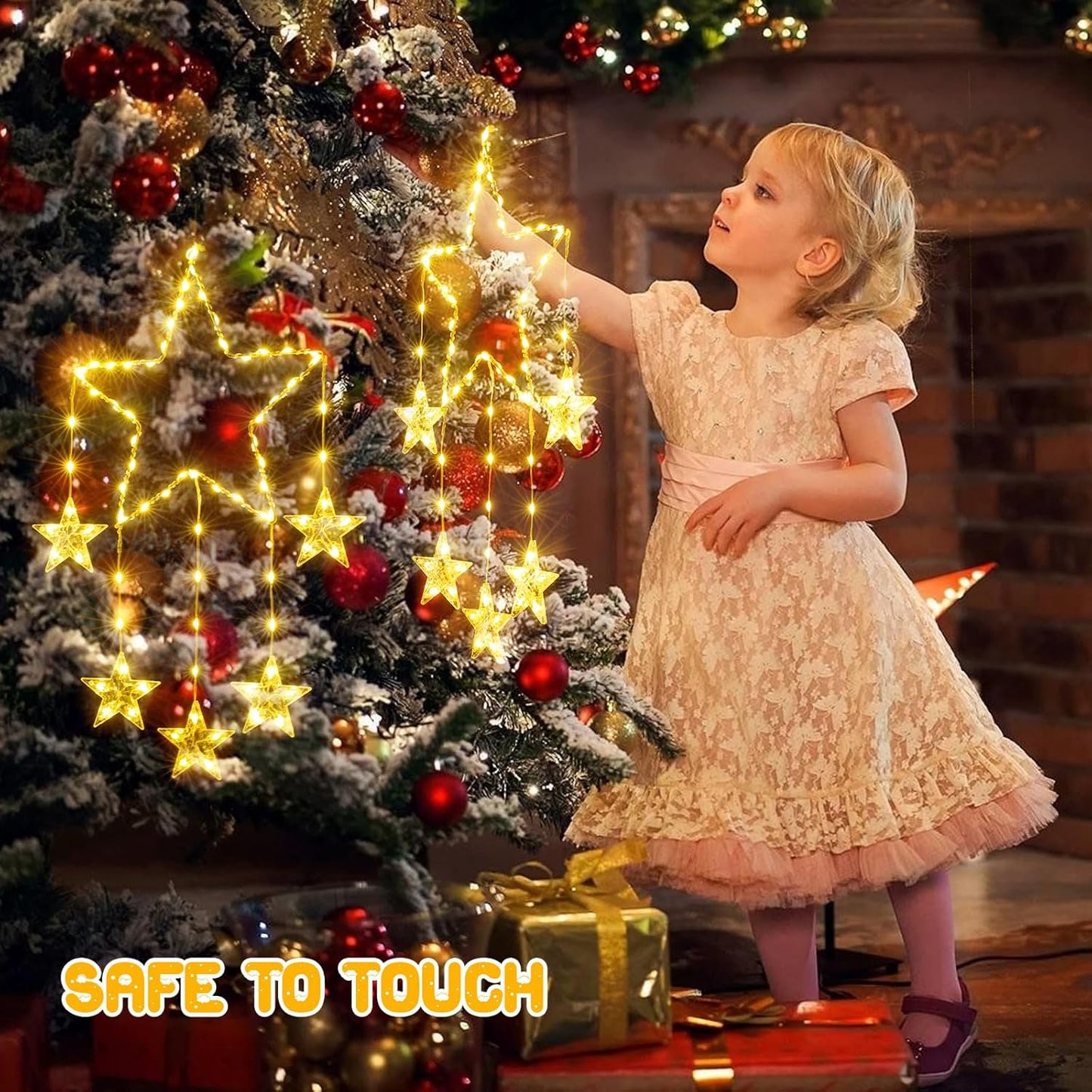 Aship Christmas Window Lights, 84 LEDs 12 Stars Window Lights, 8 Modes & Timer Memory Battery Operated Christmas Silhouette Decoration Lights