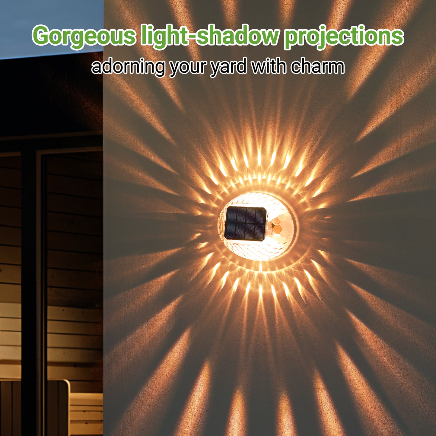 ASHIP Solar Lights, 4 Pack Solar Fence Lights Outdoor Waterproof, Auto On/Off, Warm White Outdoor Wall Decor Lights, Fence Light for Backyard Deck Stairs Garden Patio Decor