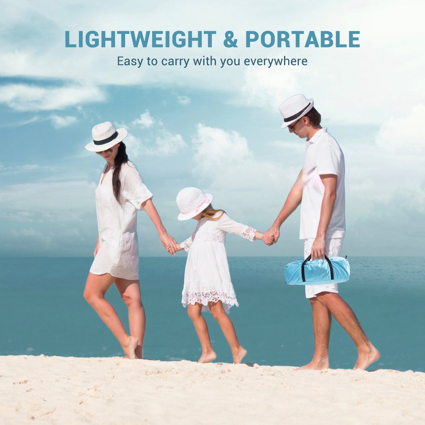 Aship Beach Tent for 4-5 Person, UPF 50+ Sun Shelter with 360° Ventilation & Large Canopy, Easy Setup Waterproof & Portable for Family Camping Hiking Beach Adventures