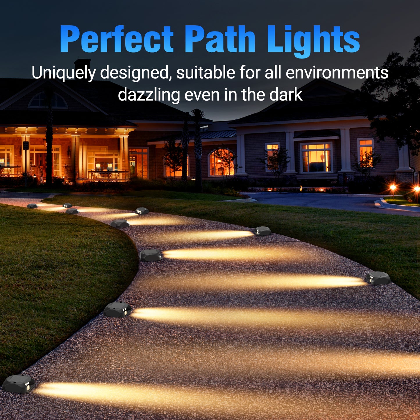 ASHIP Solar Deck Step Lights, 12 Pack Solar Deck Dock Lights IP65 Waterproof, Dusk to Dawn 20H Auto On/Off Solar Path Lights for Driveway Pathway, Patio, Garden Decor, Warm White