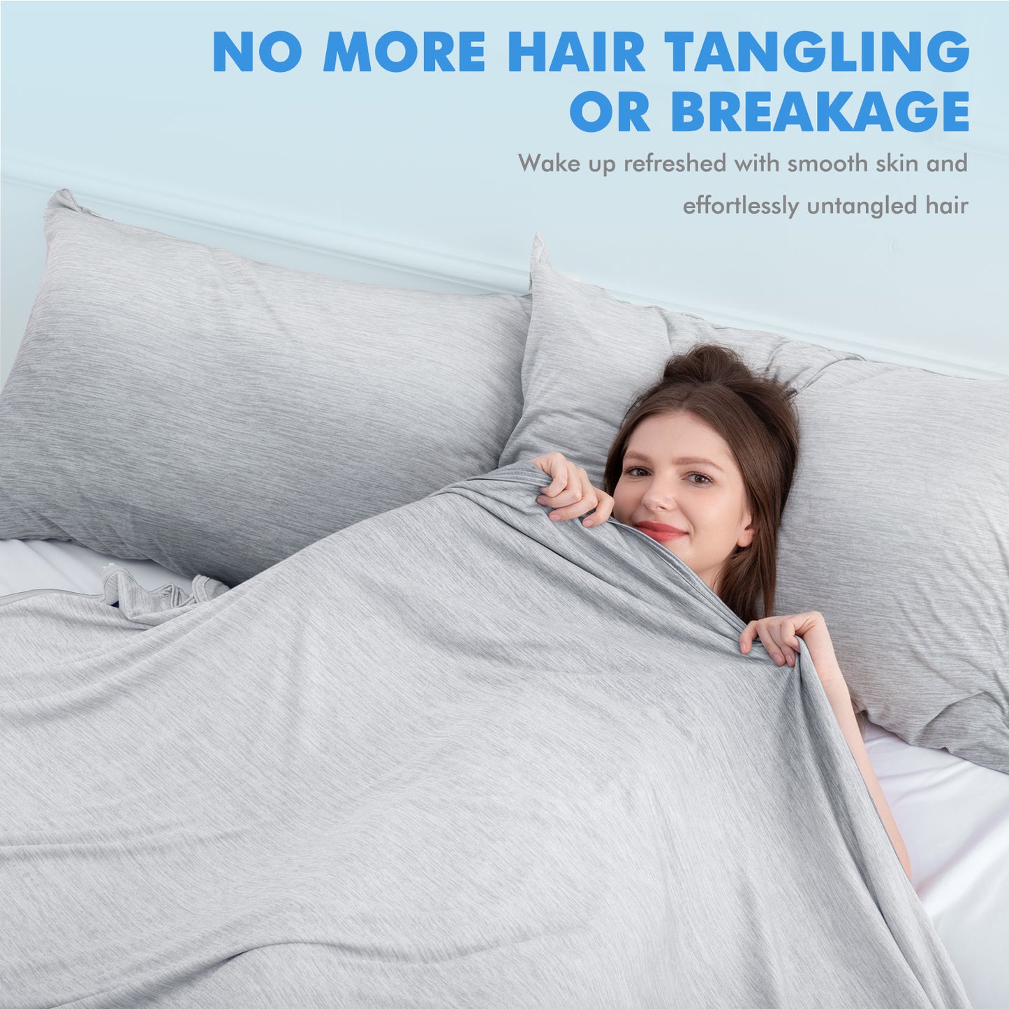 Aship Cooling Pillowcase, Summer Pillowcase with Japanese Cooling Fiber, All-Season Standard Pillowcase with Hidden Zipper, 2-Pack