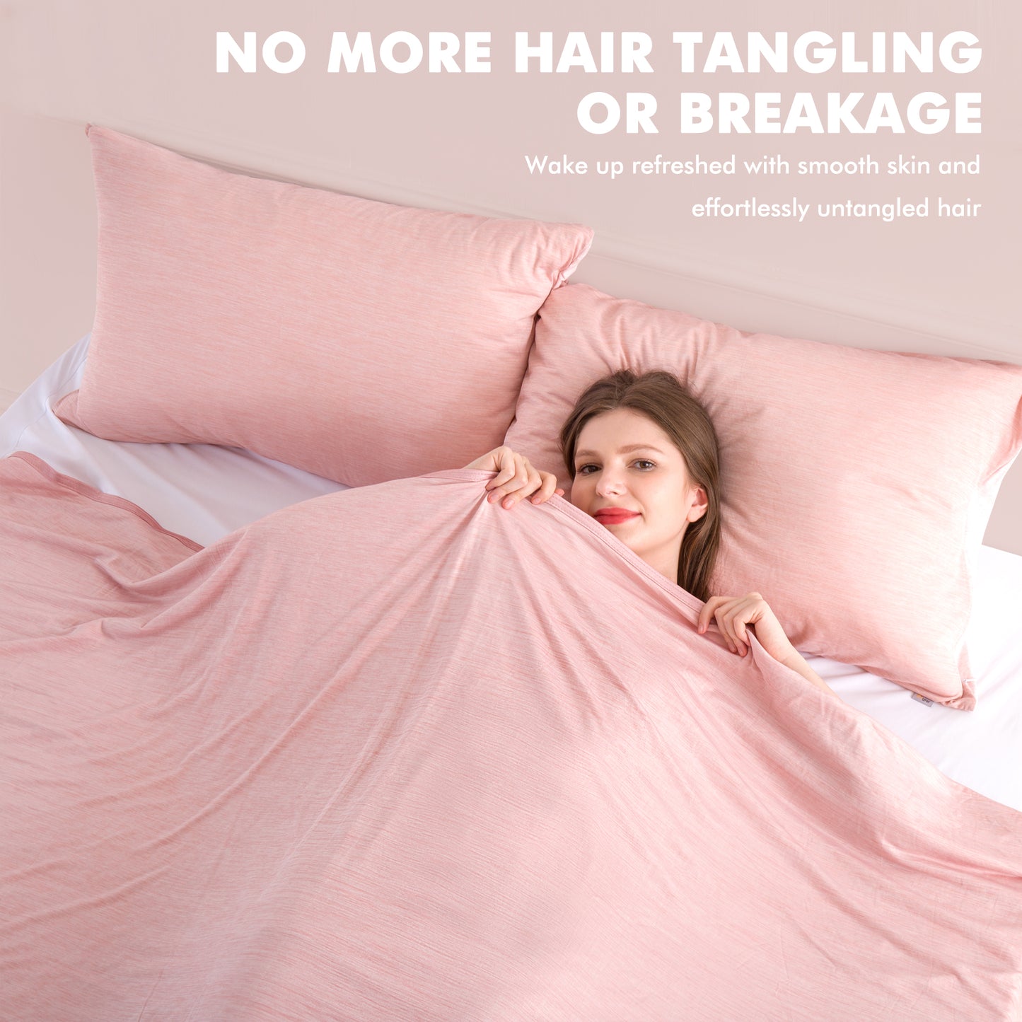 Aship Cooling Pillowcase, Summer Pillowcase with Japanese Cooling Fiber, All-Season Standard Pillowcase with Hidden Zipper, 2-Pack