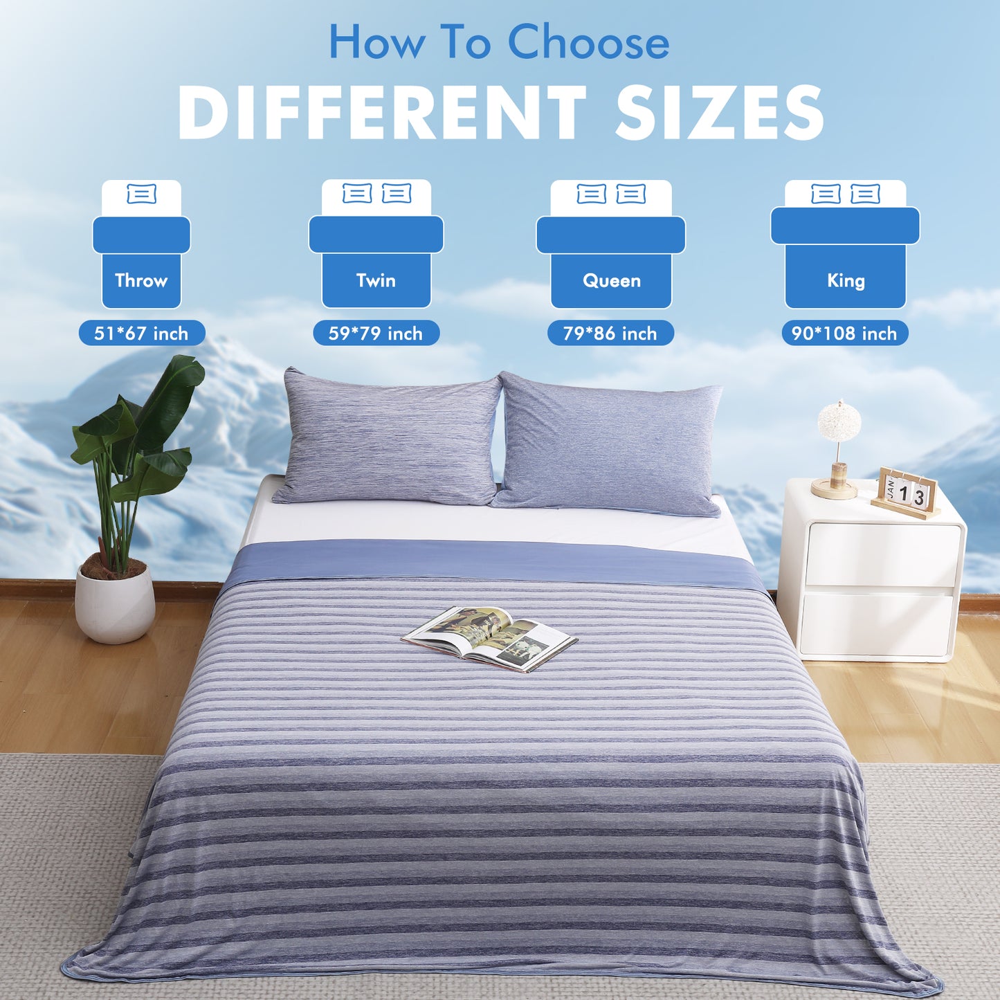 Cooling Blanket, Aship Summer Blanket Japanese Arc-Chill Cool Fiber Q-Max>0.5 Lightweight Double-sided Cold Blanket for Hot Sleepers