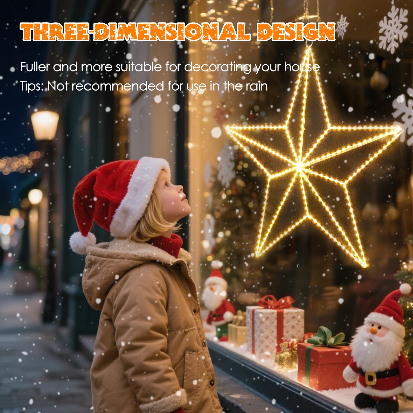 Aship 19.7in Christmas Star Lights, Plug In 282 LEDs Christmas Light Up Decor, Hanging Window Lights for Christmas New Year Holiday Wedding Party Decor, Warm White