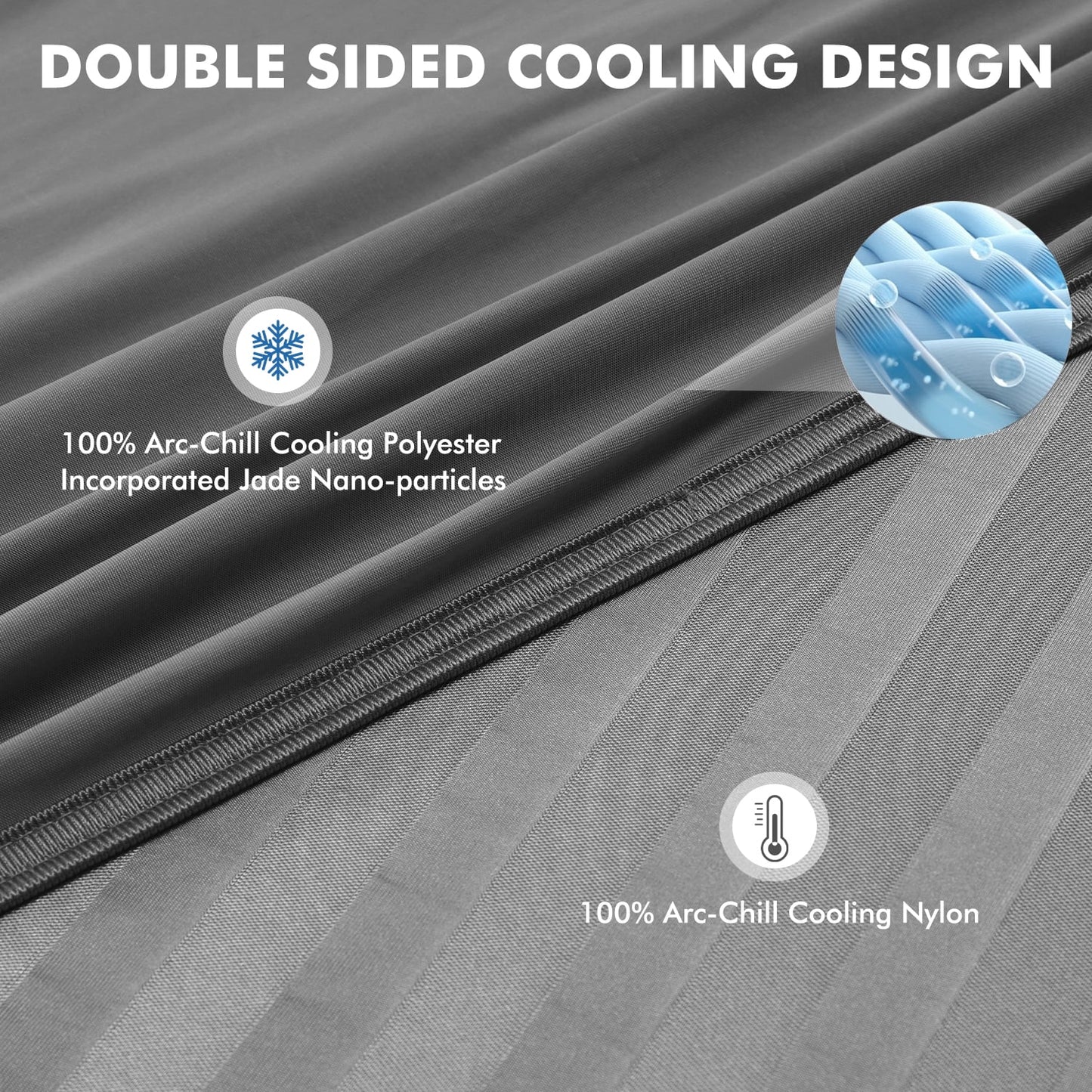 Aship Cooling Blanket - Classic Stripe Cold Blanket for Hot Sleepers, Arc-Chill Thin Ice Cooling Summer Blanket to Relieve Night Sweats and Hot Flashes