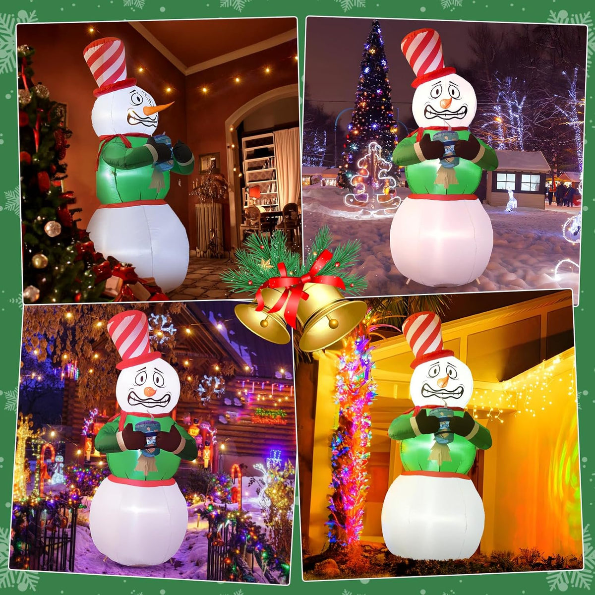 Aship 6 FT Animated Snowman Christmas Inflatables Outdoor Decorations, Shivering Snowman Inflatable with LED Lights, Funny Christmas Blow Up Yard Decorations for Garden Patio Lawn Party Xmas Decor