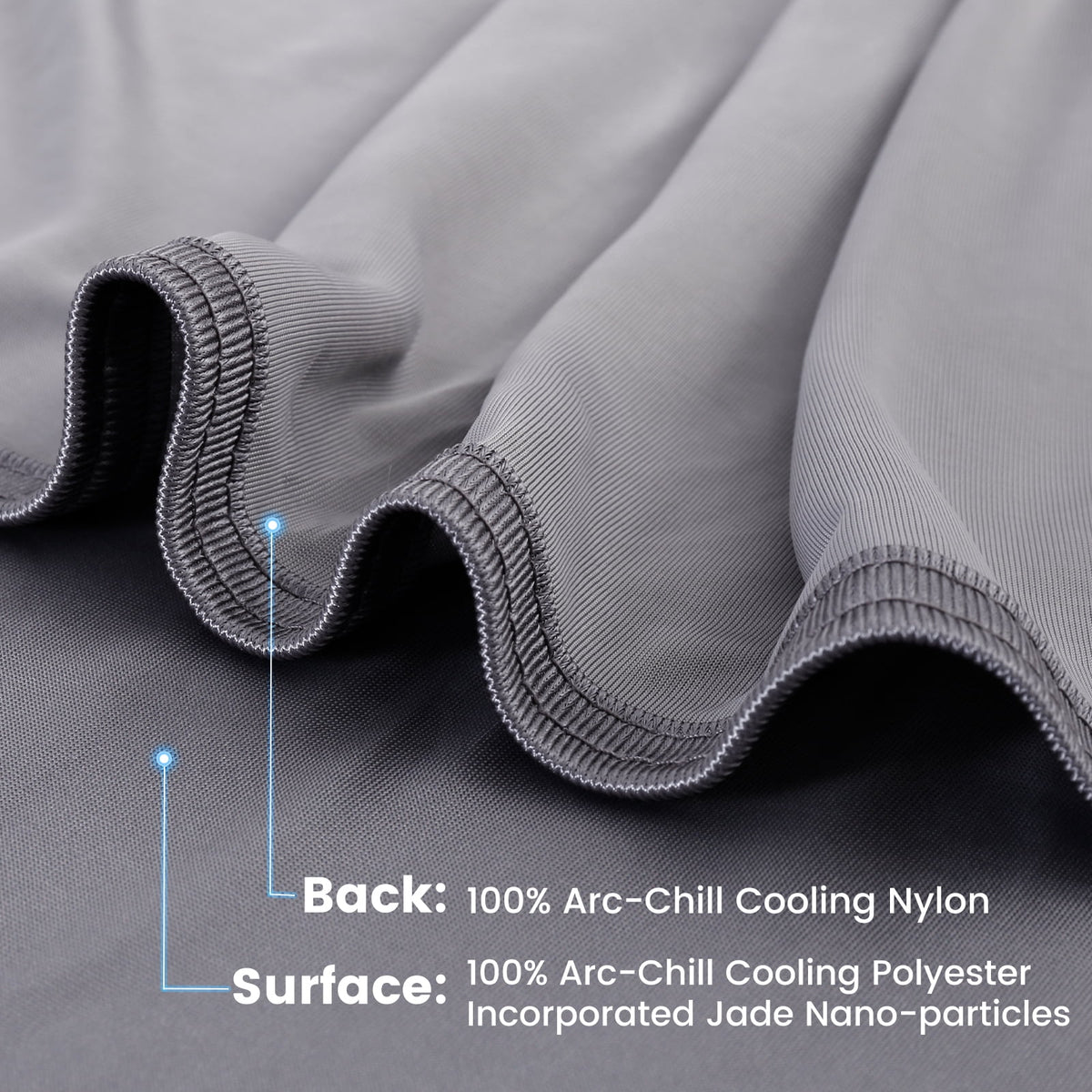 Aship Gradient Cooling Blanket Queen Size 79"x86", Double-Sided Arc-Chill Summer Blanket Q-Max>0.5 , Breathable Cool Blanket Soft Silky Skin-Friendly Cooling Bed Blanket for Hot Sleeper,Gray