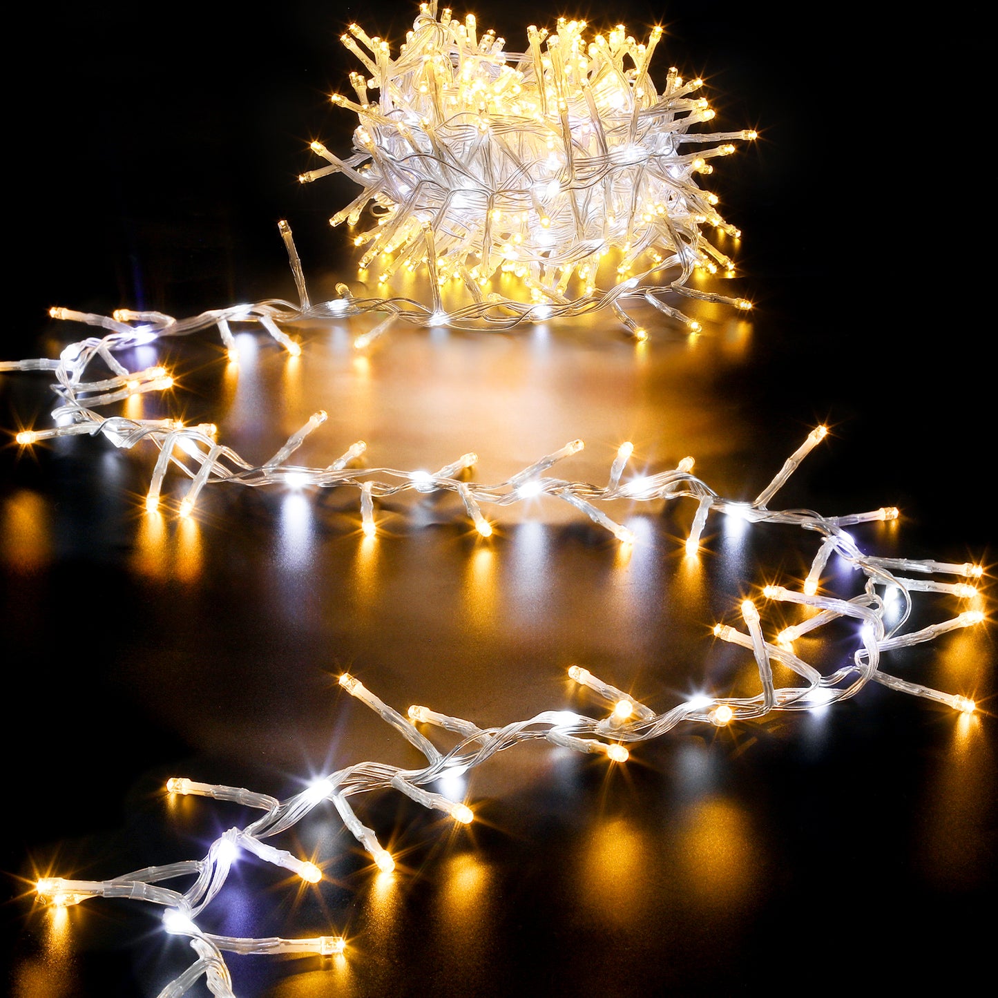 Aship 500LED Christmas String Lights 33Ft, Dual Mode Warm White Steady and Cool White Flowings, Waterproof Christmas Light with Memory Function for Indoor Outdoor Christmas Tree Window Garden