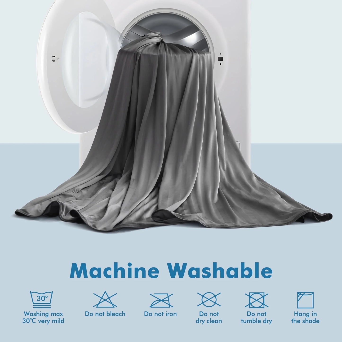Aship Cooling Blanket - Classic Stripe Cold Blanket for Hot Sleepers, Arc-Chill Thin Ice Cooling Summer Blanket to Relieve Night Sweats and Hot Flashes