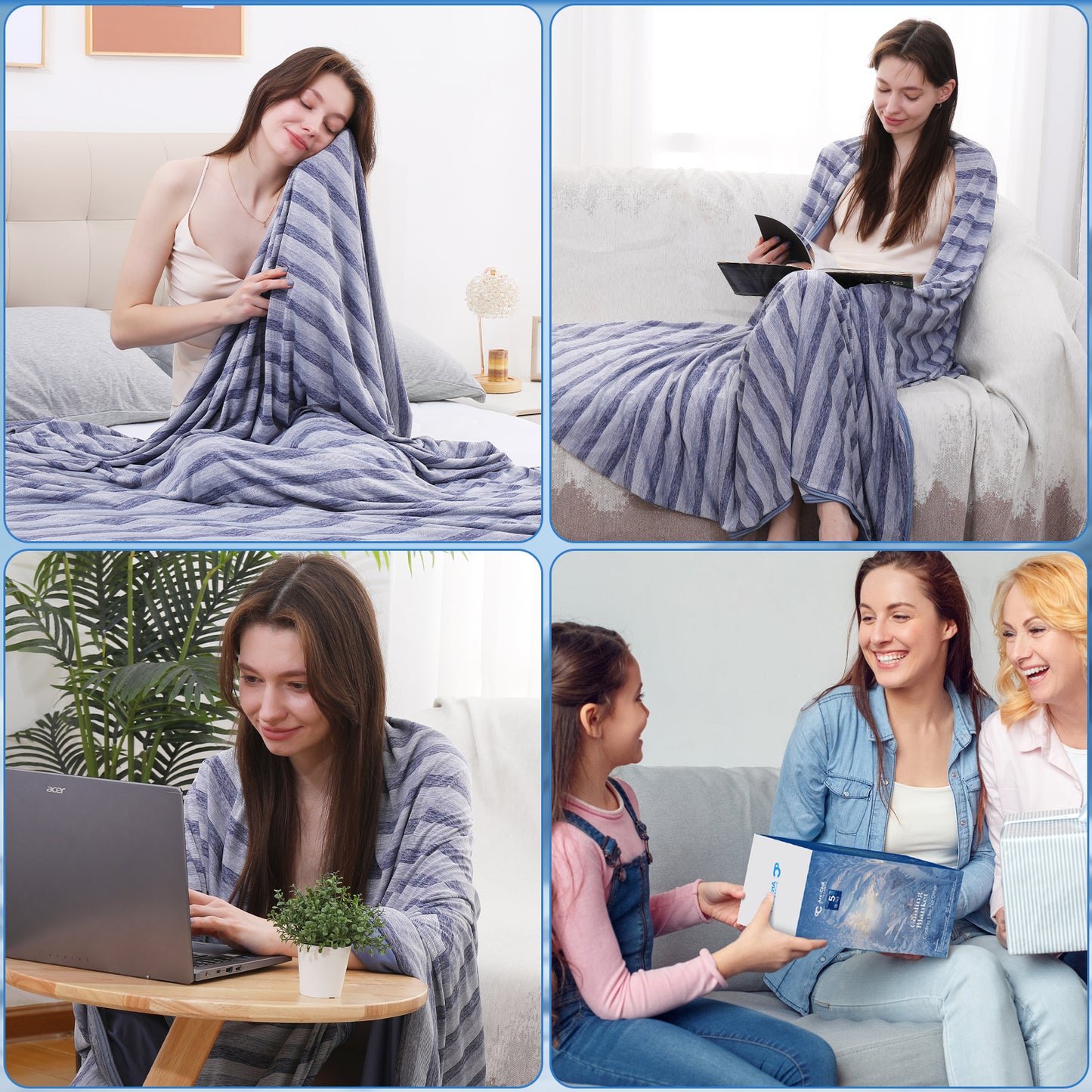 Cooling Blanket, Aship Summer Blanket Japanese Arc-Chill Cool Fiber Q-Max>0.5 Lightweight Double-sided Cold Blanket for Hot Sleepers
