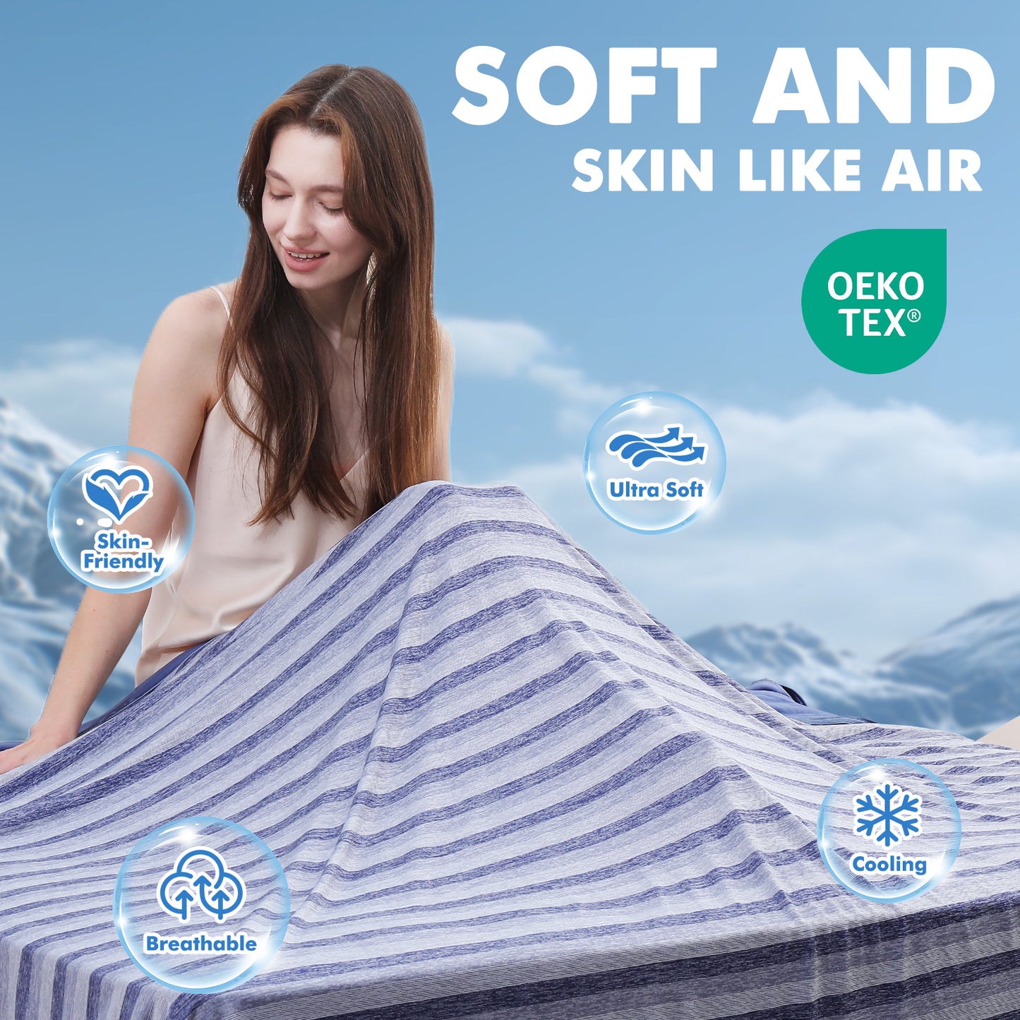 Cooling Blanket, Aship Summer Blanket Japanese Arc-Chill Cool Fiber Q-Max>0.5 Lightweight Double-sided Cold Blanket for Hot Sleepers