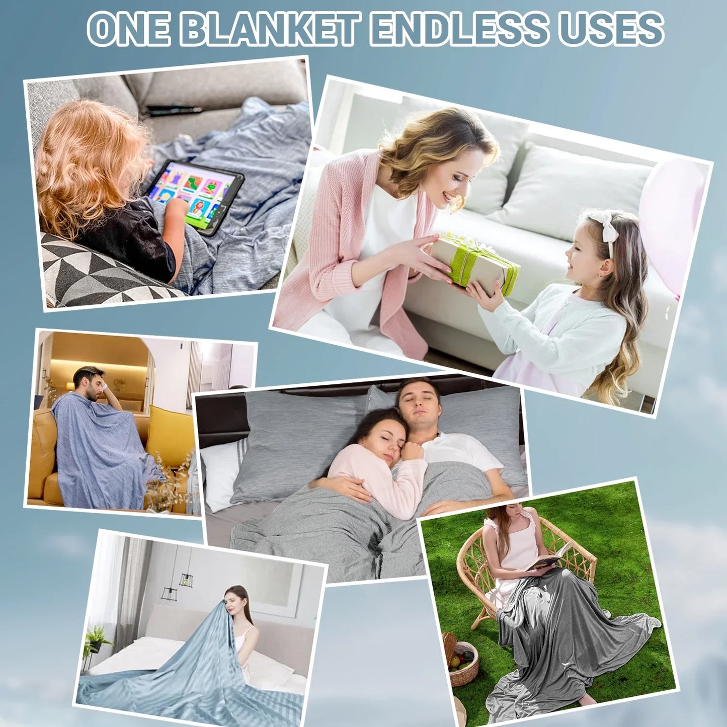 Aship Cooling Blanket - Classic Stripe Cold Blanket for Hot Sleepers, Arc-Chill Thin Ice Cooling Summer Blanket to Relieve Night Sweats and Hot Flashes