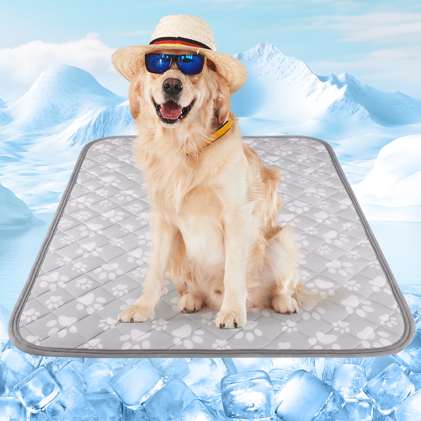 Aship Cat Cooling Mat, Self-Cooling Mat for Small Pets, Arc-Chill Cooling Fiber & Endothermic Color Changing Pet Cooling Pad for Hot Summer, Washable Non-Toxic & Foldable