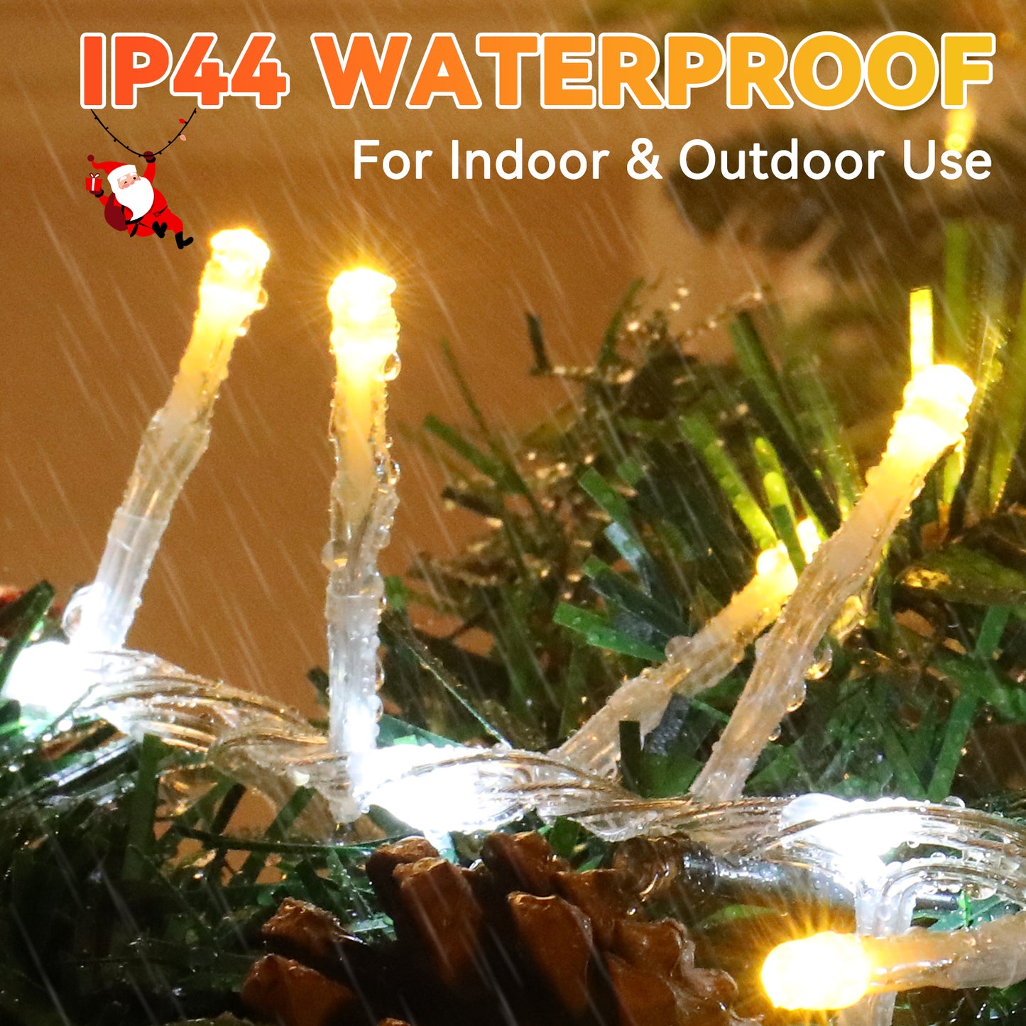 Aship 500LED Christmas String Lights 33Ft, Dual Mode Warm White Steady and Cool White Flowings, Waterproof Christmas Light with Memory Function for Indoor Outdoor Christmas Tree Window Garden