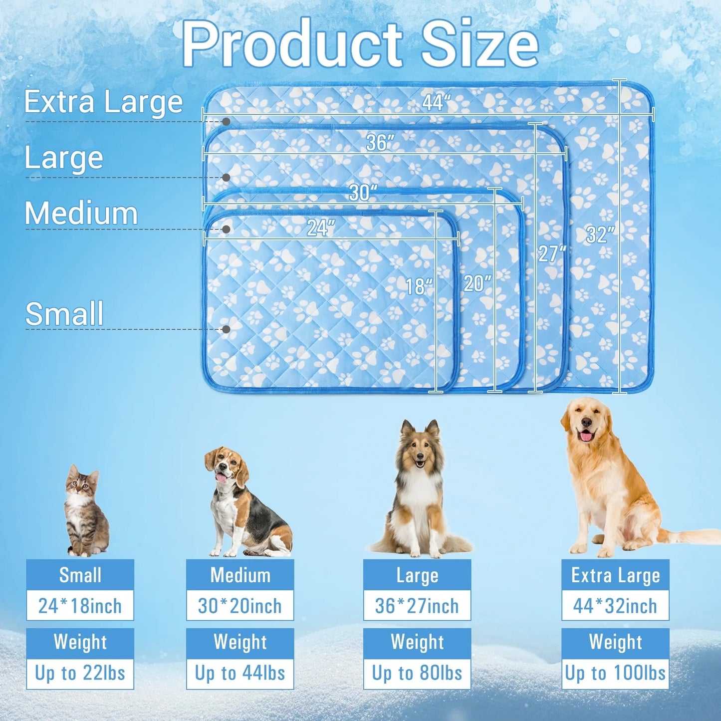 Aship Cat Cooling Mat, Self-Cooling Mat for Small Pets, Arc-Chill Cooling Fiber & Endothermic Color Changing Pet Cooling Pad for Hot Summer, Washable Non-Toxic & Foldable