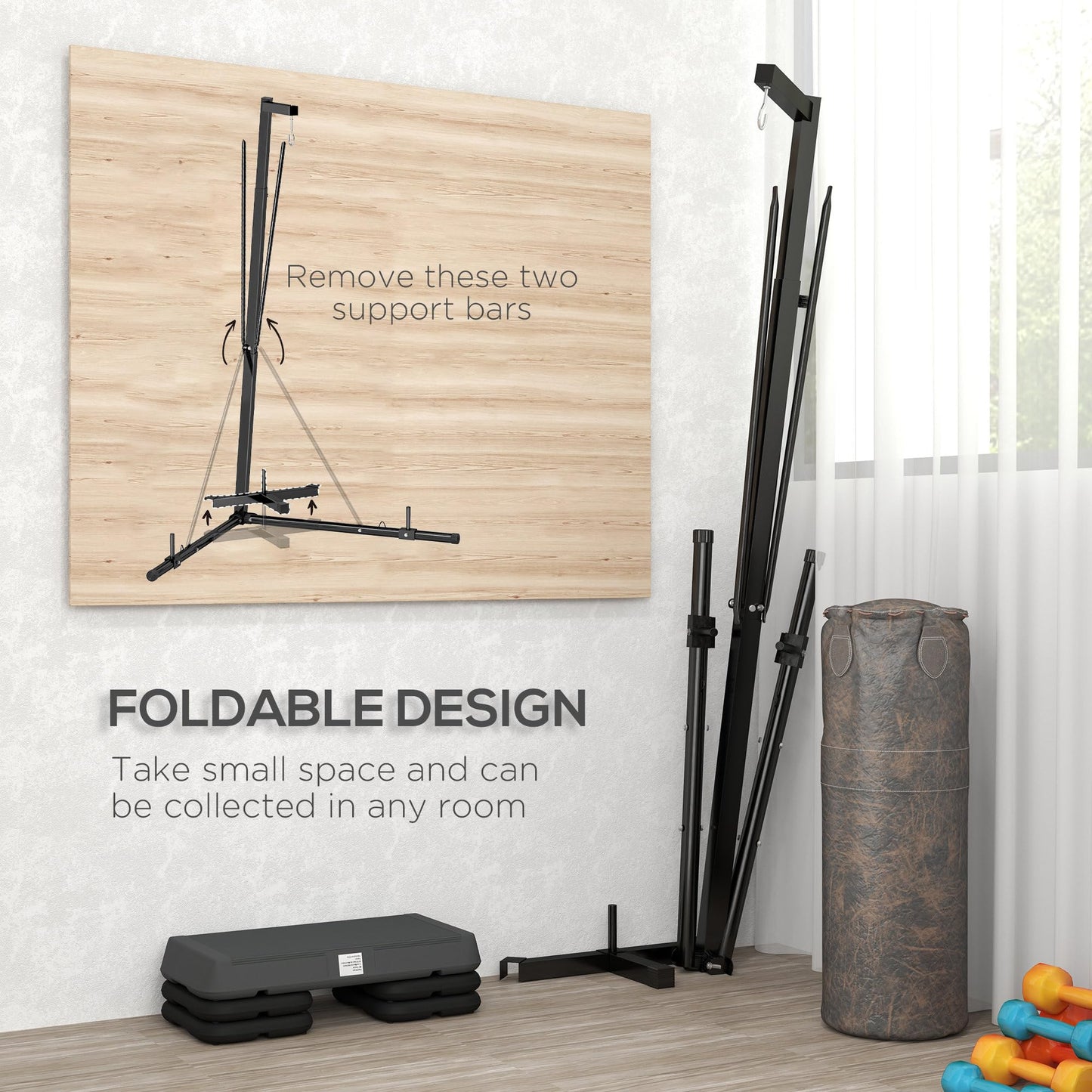 Aship Foldable Punching Bag and Speed Bag Stand
