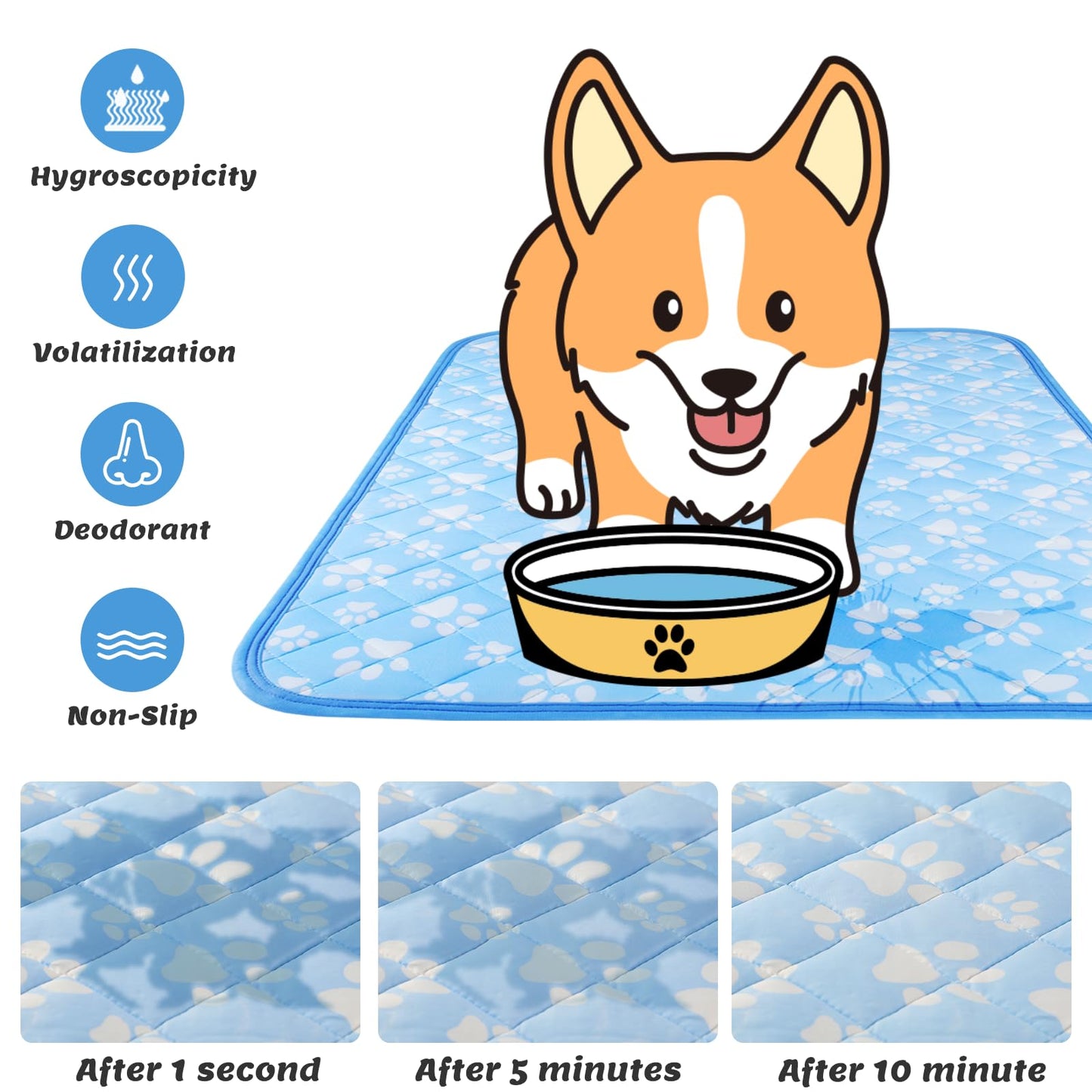 Aship Cat Cooling Mat, Self-Cooling Mat for Small Pets, Arc-Chill Cooling Fiber & Endothermic Color Changing Pet Cooling Pad for Hot Summer, Washable Non-Toxic & Foldable