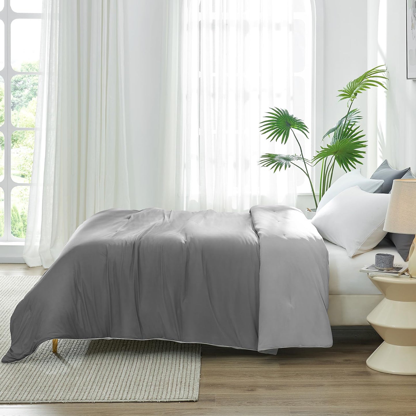 Aship Cooling Comforter for Hot Sleepers, 79*87", Arc-Chill 3.0 Cool Fabric Cooling Blanket, Washable, Cloud-Like Softness