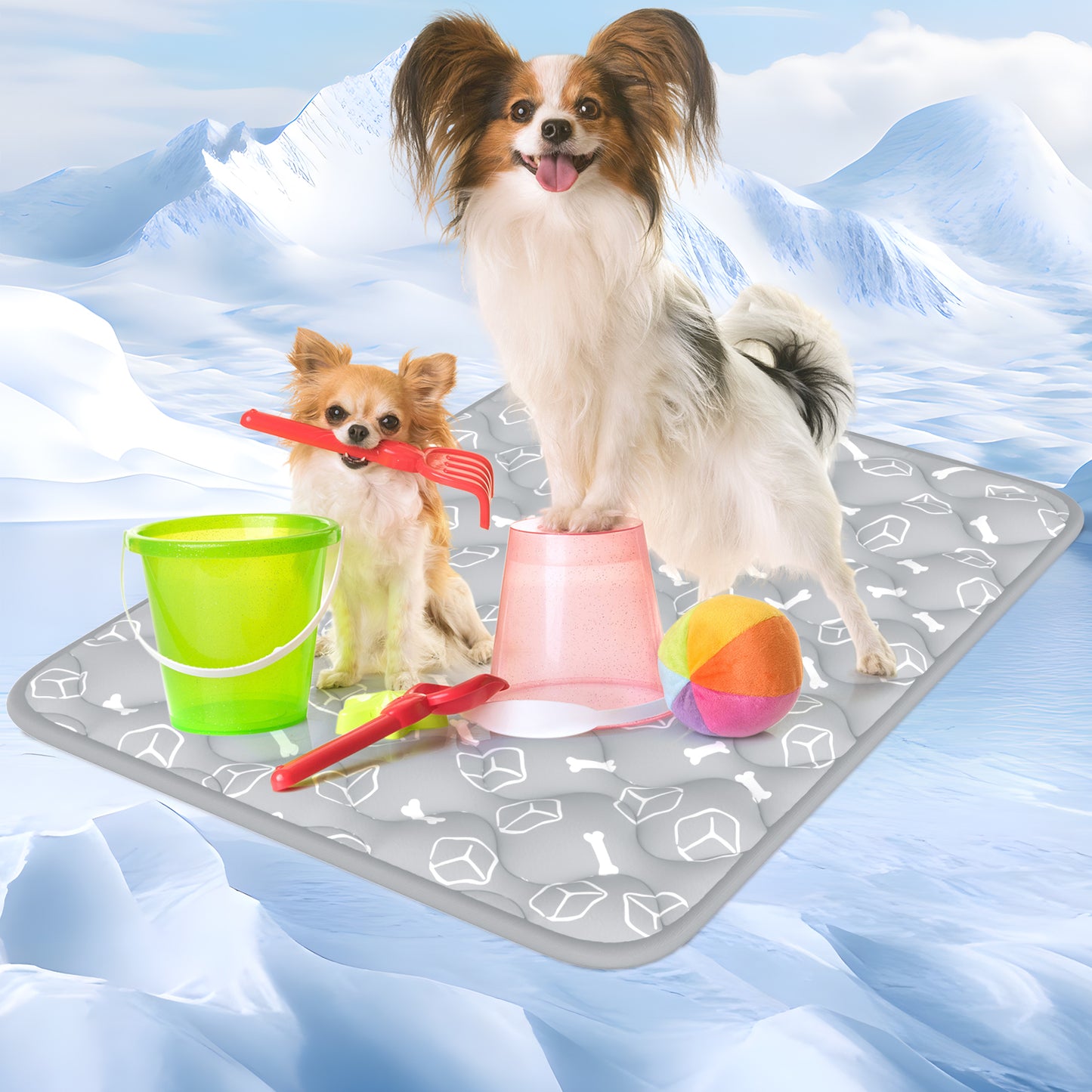 Aship Thicken Pet Cooling Mat, Self-Cooling Mat for Cat, QMX>0.5 Breathable Color Changing Pad, Anti-slip Waterproof Washable