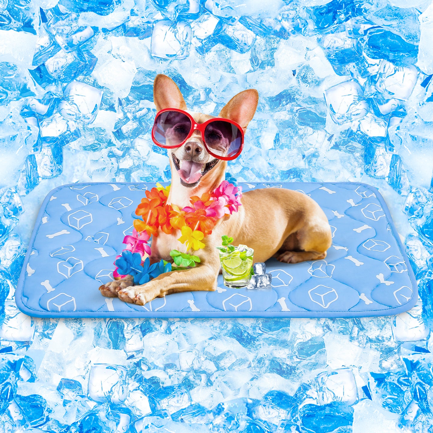 Aship Thicken Pet Cooling Mat, Self-Cooling Mat for Cat, QMX>0.5 Breathable Color Changing Pad, Anti-slip Waterproof Washable