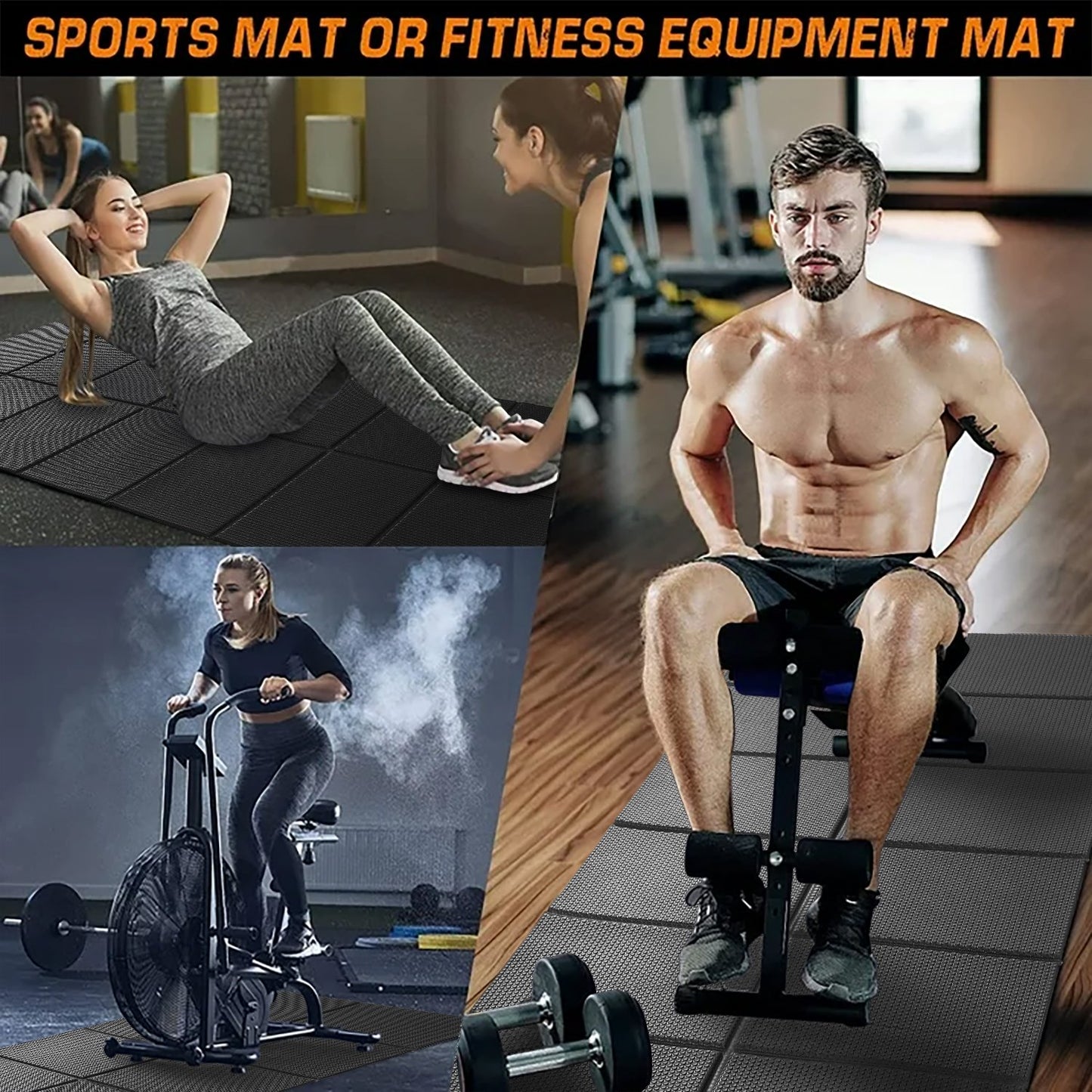 Aship Foldable Treadmill Mat, 72''x32'' High Density Non-Slip Exercise Equipment Mat for Stationary Bike/Indoor Riding/Home Gym, 1/4" Thick Hardwood Floor Carpet Protection, Noise Shock Absorption