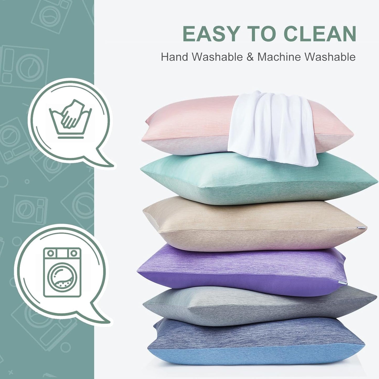 Aship Arc-Chill Cooling Pillow Cases, Q-Max >0.45 Jade-Infused Dual-Sided Summer Cooling Pillowcase, Smoother Skin & Frizz-Free Hair, Hidden Zipper, Machine Washable, King 20''x36'', 2 Pack Green