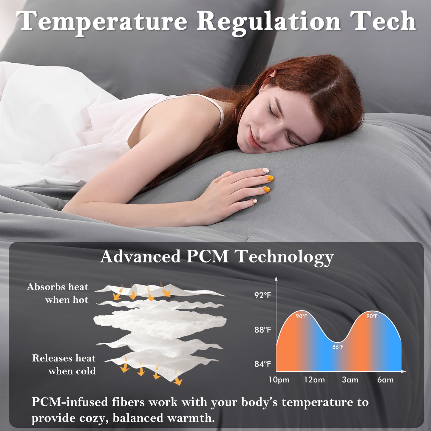 Aship Queen Comforter Set, 3Pcs Cozycash PCM Bedding Set with Temperature Regulating for All Season, Reversible Skin-friendly Bedding, 1Comforter & 2 Pillowcases Beige