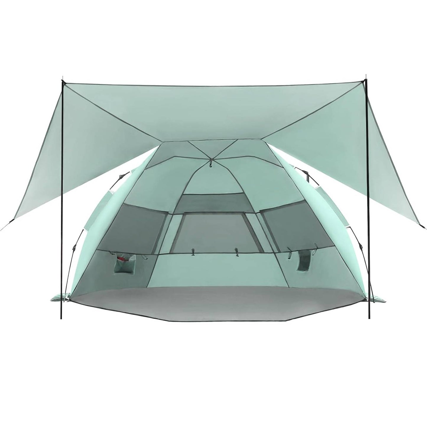 Aship Beach Tent for 5-6 Person, UPF 50+ Sun Shelter with 360° Ventilation & Large Canopy, Automated Setup Waterproof & Portable Tent for Beach Adventures