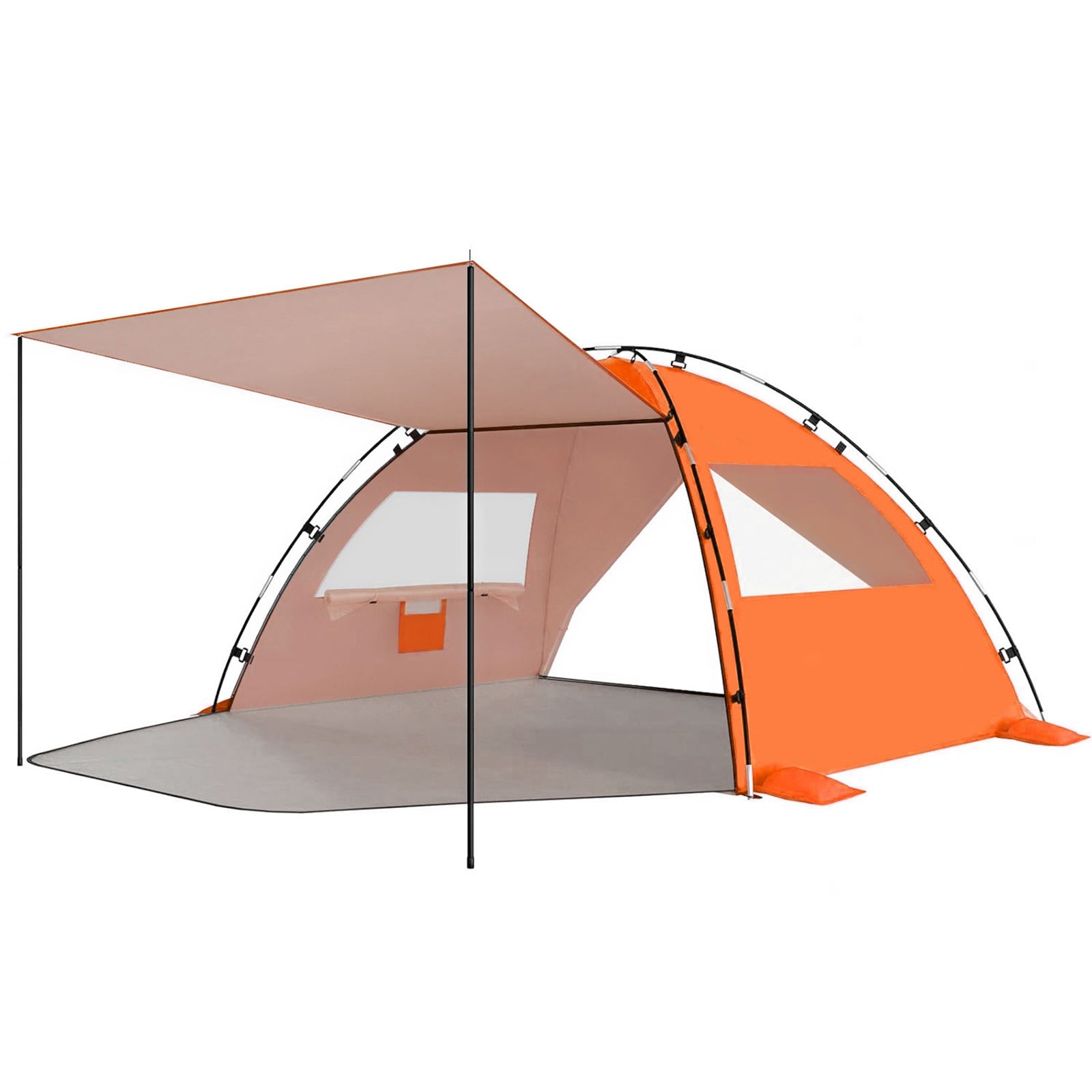 Aship Beach Tent, Spacious 4-5 Person Sun Shelter with Canopy, 360° Ai