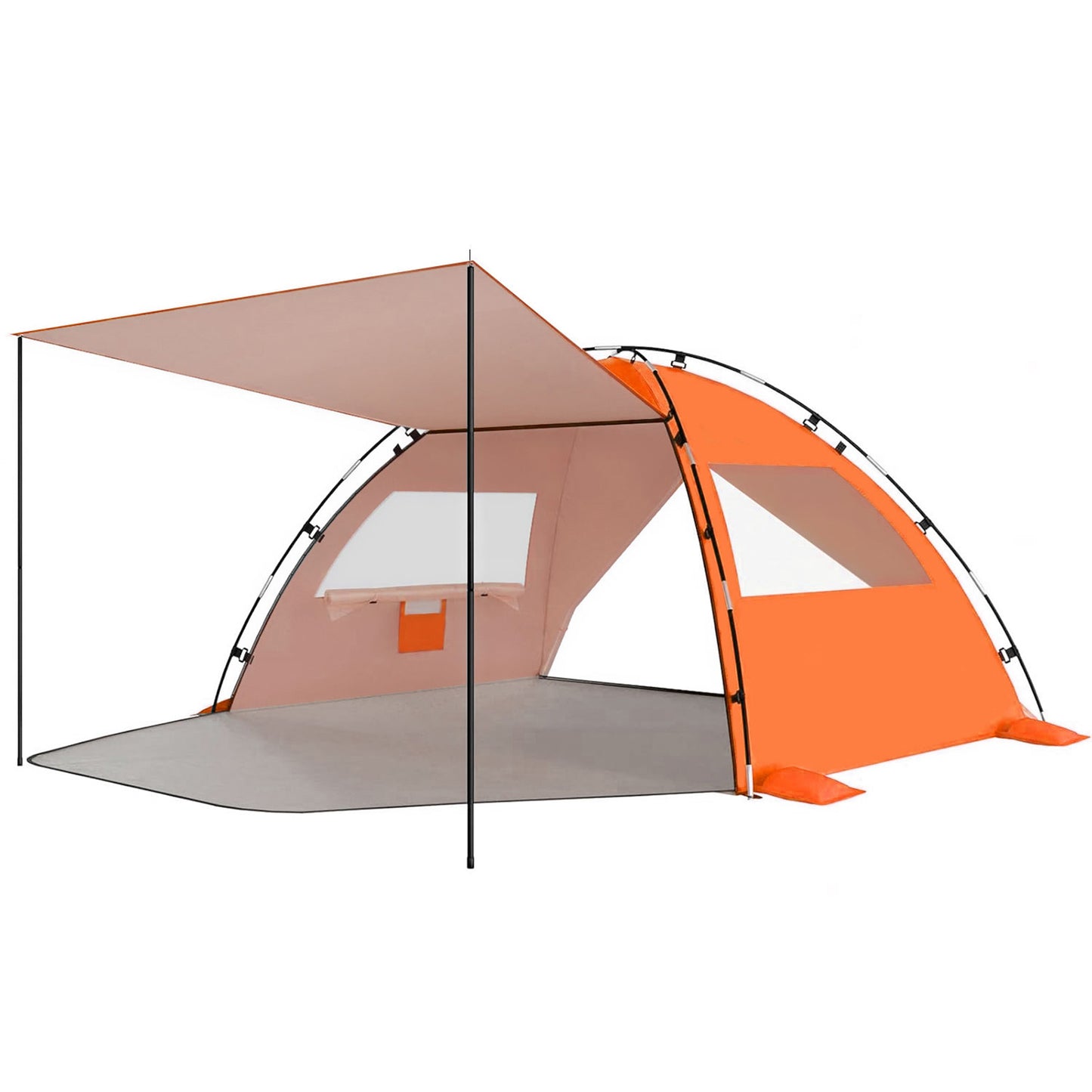 Aship Beach Tent, Spacious 4-5 Person Sun Shelter with Canopy, 360° Air Circulation UPF 50+ UV Protection Waterproof Portable Lightweight Tent for Beach
