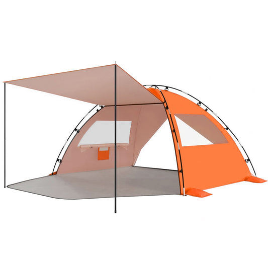 Aship Beach Tent, Spacious 4-5 Person Sun Shelter with Canopy, 360° Air Circulation UPF 50+ UV Protection Waterproof Portable Lightweight Tent for Beach
