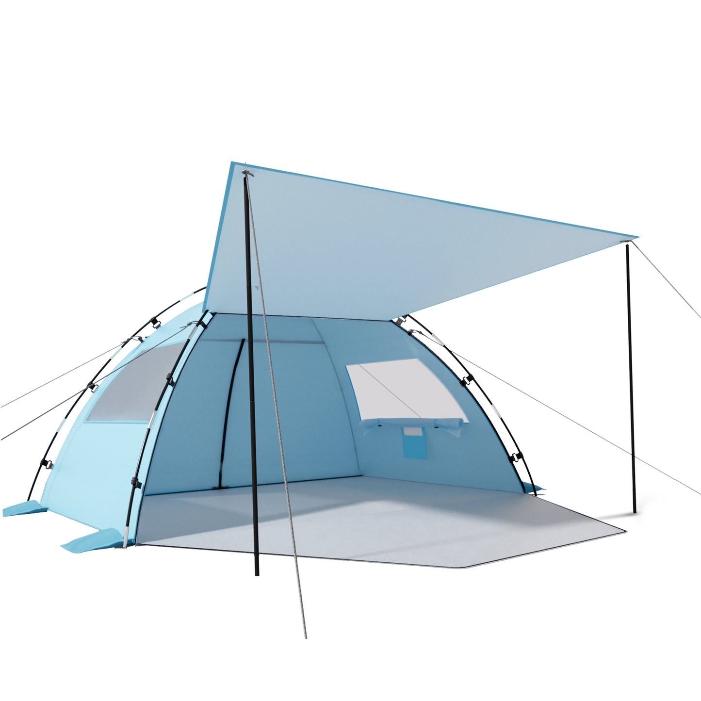 Aship Beach Tent for 4-5 Person, UPF 50+ Sun Shelter with 360° Ventilation & Large Canopy, Easy Setup Waterproof & Portable for Family Camping Hiking Beach Adventures