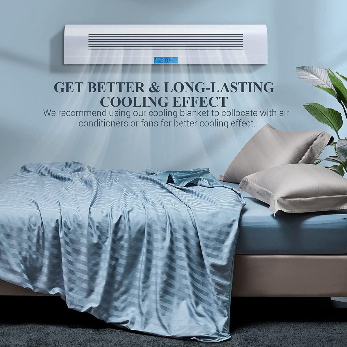 Aship Cooling Blanket for Hot Sleepers, Q-Max>0.5 Double Cooling Sided Stylish Revolutionary Cold Blankets, Lightweight Summer Blanket King Size, Blue, 90" x 108"