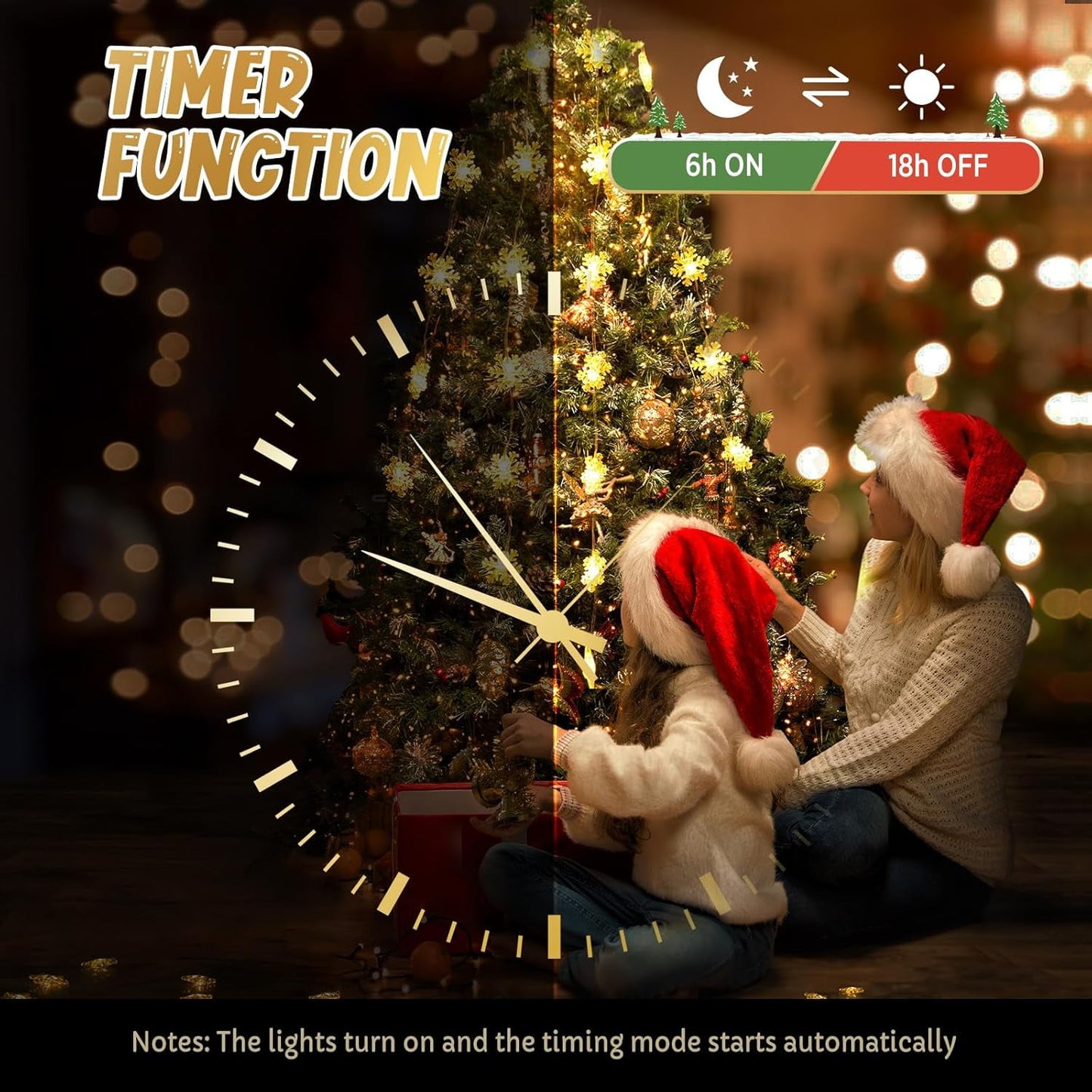 Aship Christmas Window Lights, 50 LEDs 8 Modes with Timer Battery Operated Curtain Lights, Warm White Snowflake Lights for Christmas Indoor & Outdoor Decorations