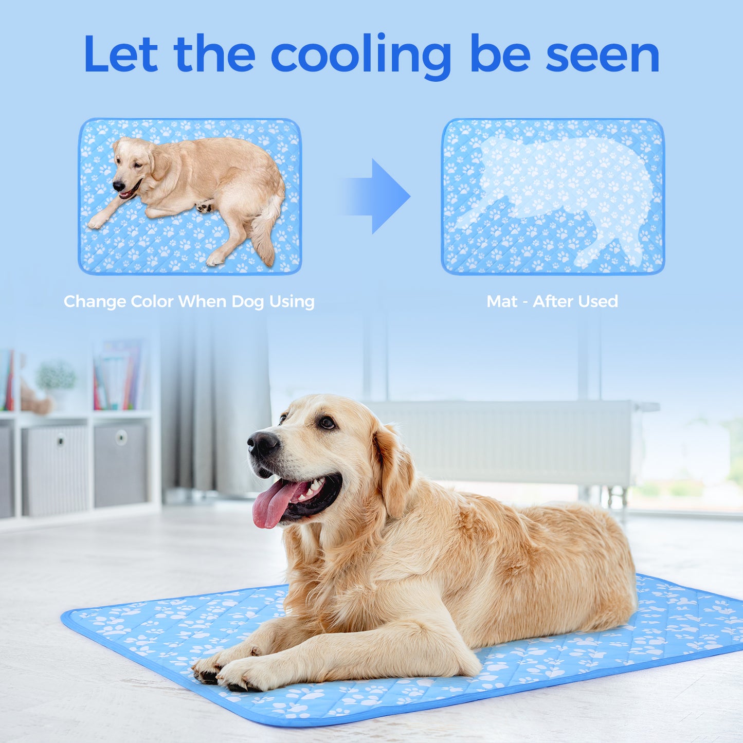 Aship Cat Cooling Mat, Self-Cooling Mat for Small Pets, Arc-Chill Cooling Fiber & Endothermic Color Changing Pet Cooling Pad for Hot Summer, Washable Non-Toxic & Foldable