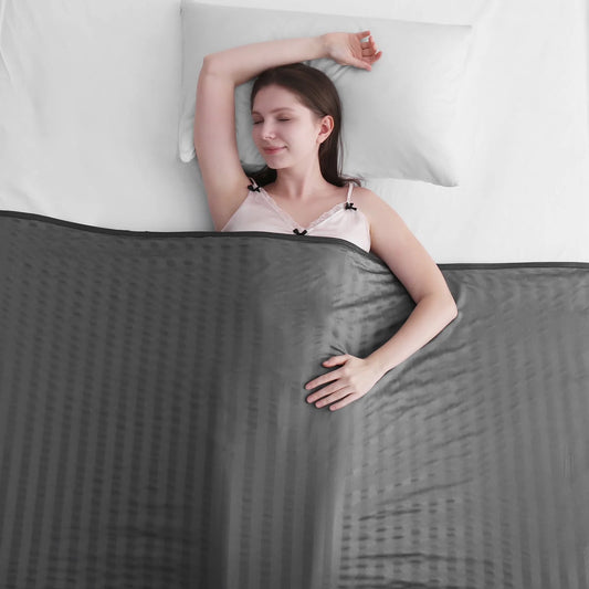 Aship Cooling Blanket - Classic Stripe Cold Blanket for Hot Sleepers, Arc-Chill Thin Ice Cooling Summer Blanket to Relieve Night Sweats and Hot Flashes