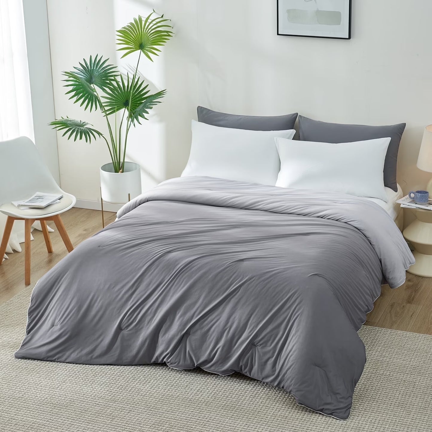 Aship Cooling Comforter for Hot Sleepers, 79*87", Arc-Chill 3.0 Cool Fabric Cooling Blanket, Washable, Cloud-Like Softness
