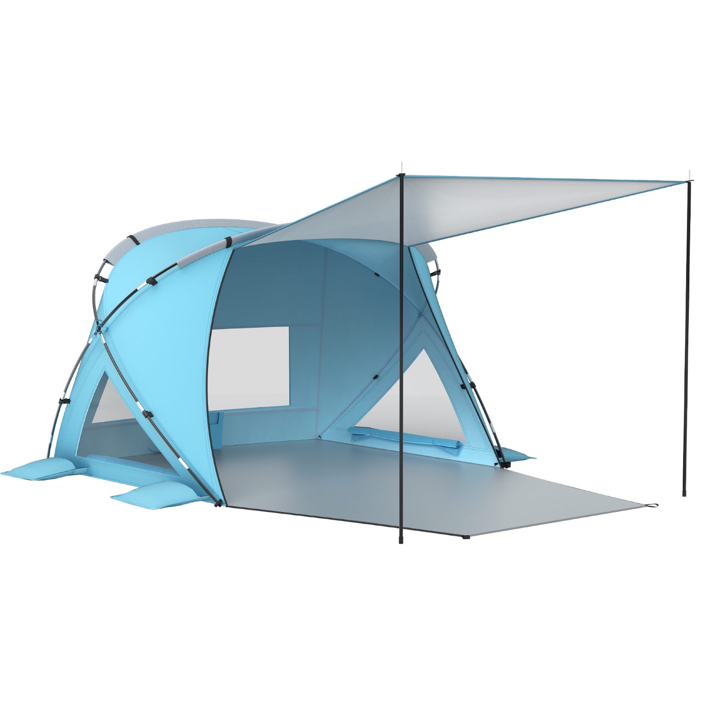 Aship Beach Tent for 6-7 Person, UPF 50+ Sun Shelter with 360° Ventilation & Large Canopy, Easy Setup Waterproof & Portable Tent for Beach Adventures