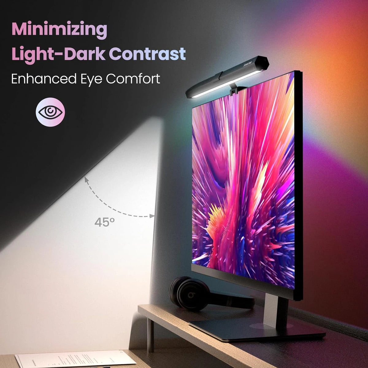 Aship Aship RGB Monitor Light Backlight, Ra95 Dual Light Bar Gaming Office D