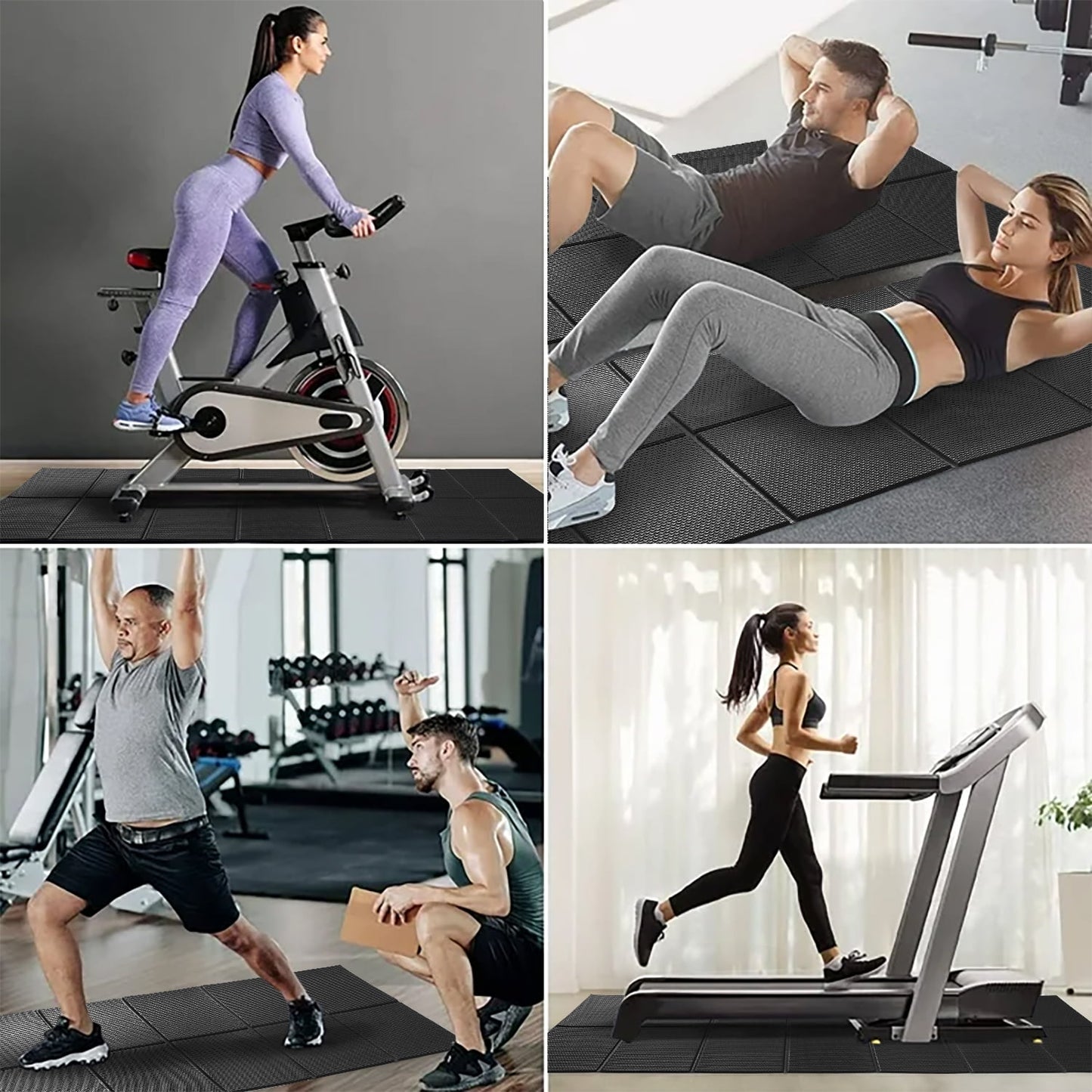 Aship Foldable Treadmill Mat, 72''x32'' High Density Non-Slip Exercise Equipment Mat for Stationary Bike/Indoor Riding/Home Gym, 1/4" Thick Hardwood Floor Carpet Protection, Noise Shock Absorption