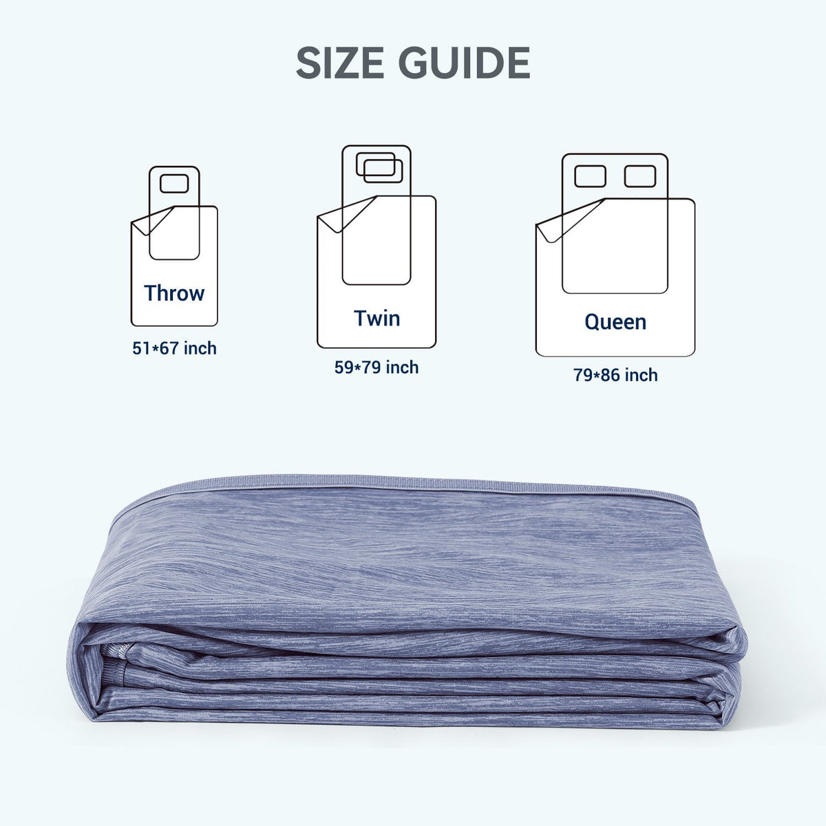 Aship Cooling Blanket Queen 79"X86" Gray, Summer Blanket Q-MAX>0.5 Arc-Chill Bed Blanket Breathable Double-Sided Cool Blanket for Beds Sofa Travel
