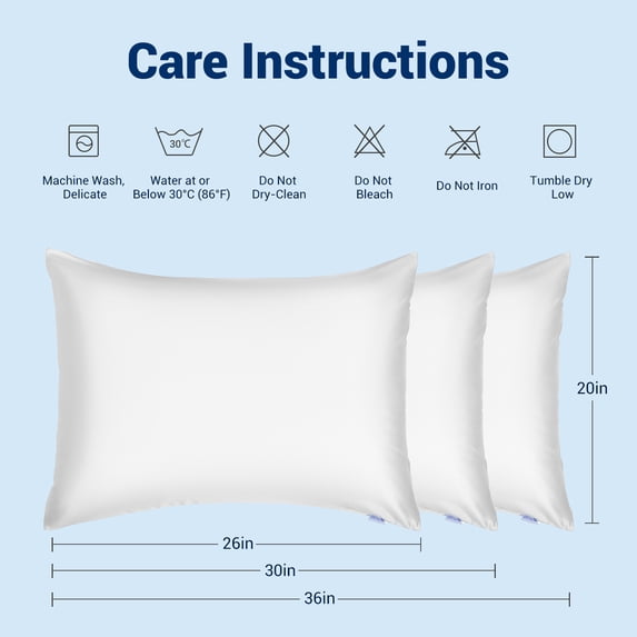 Aship Arc-Chill 3.0 Tech Cooling Pillow Cases, Q-max >0.5 Jade-Infused Silky Pillowcase for Hair & Skin, Breathable & Moisture-Wicking, Hidden Zipper, Machine Washable, King 20''x36'', 2 Pack White