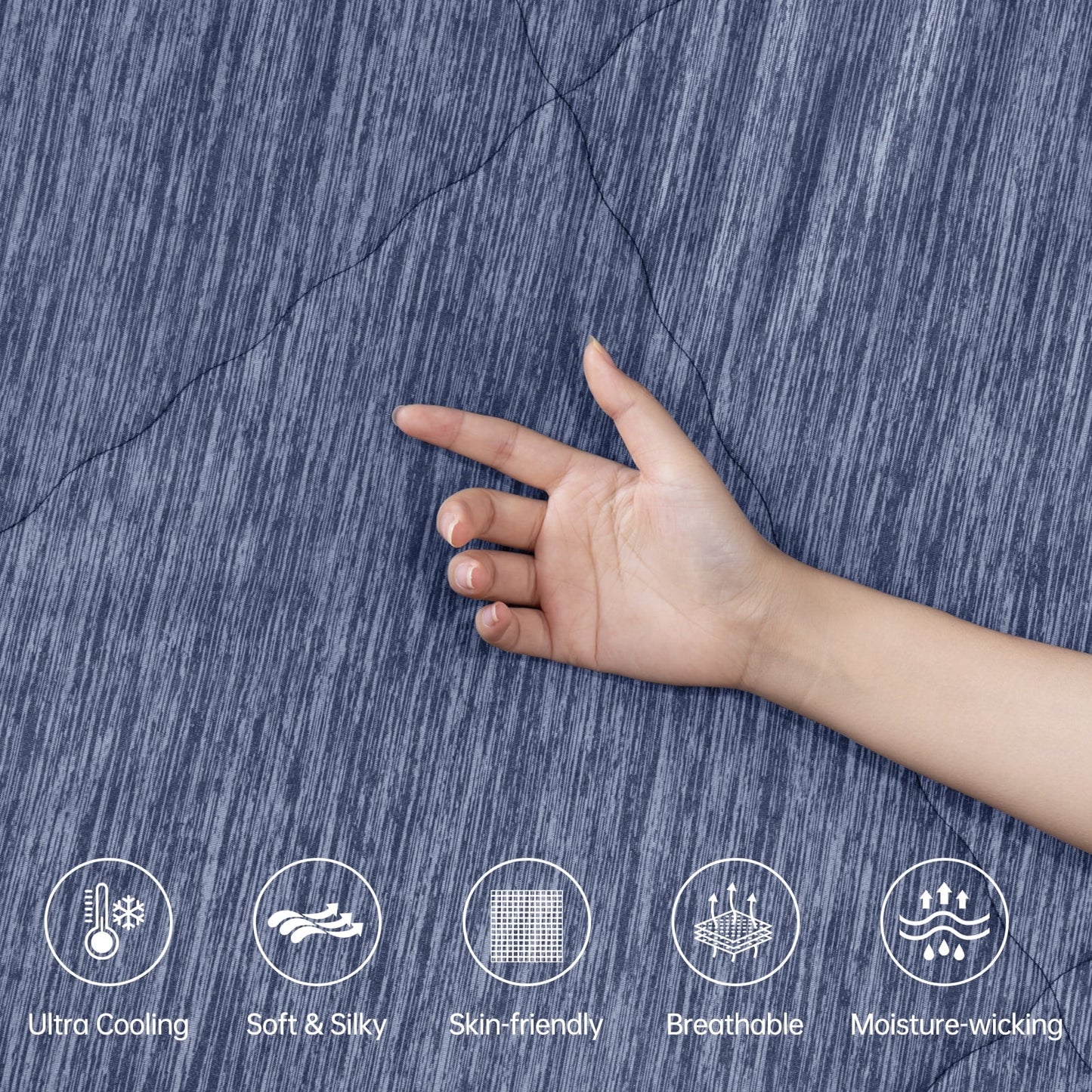 Aship Cooling Comforter Queen, Double Sided Cooling Blanket for Hot Sleepers, Q-Max 0.45, Arc-Chill Cooling Fabric, Lightweight Breathable Summer Comforter 79*87 in