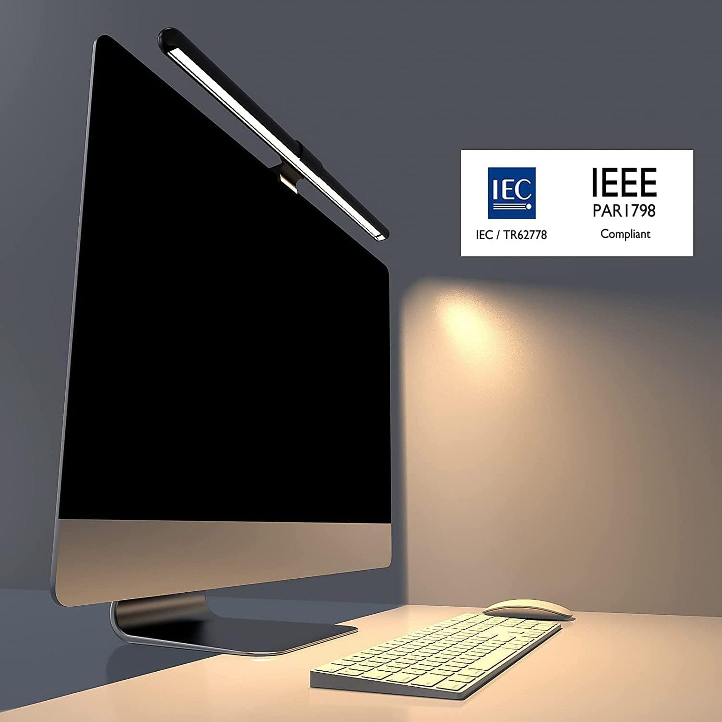 Aship Computer Monitor Light, Screen Light Bar No Glare, Ra95, 20.4'' Monitor Light Bar with Auto-Dimming, Adjustable Brightness and Color Temperature, USB Reading Desk Light for Desk/Home/Office