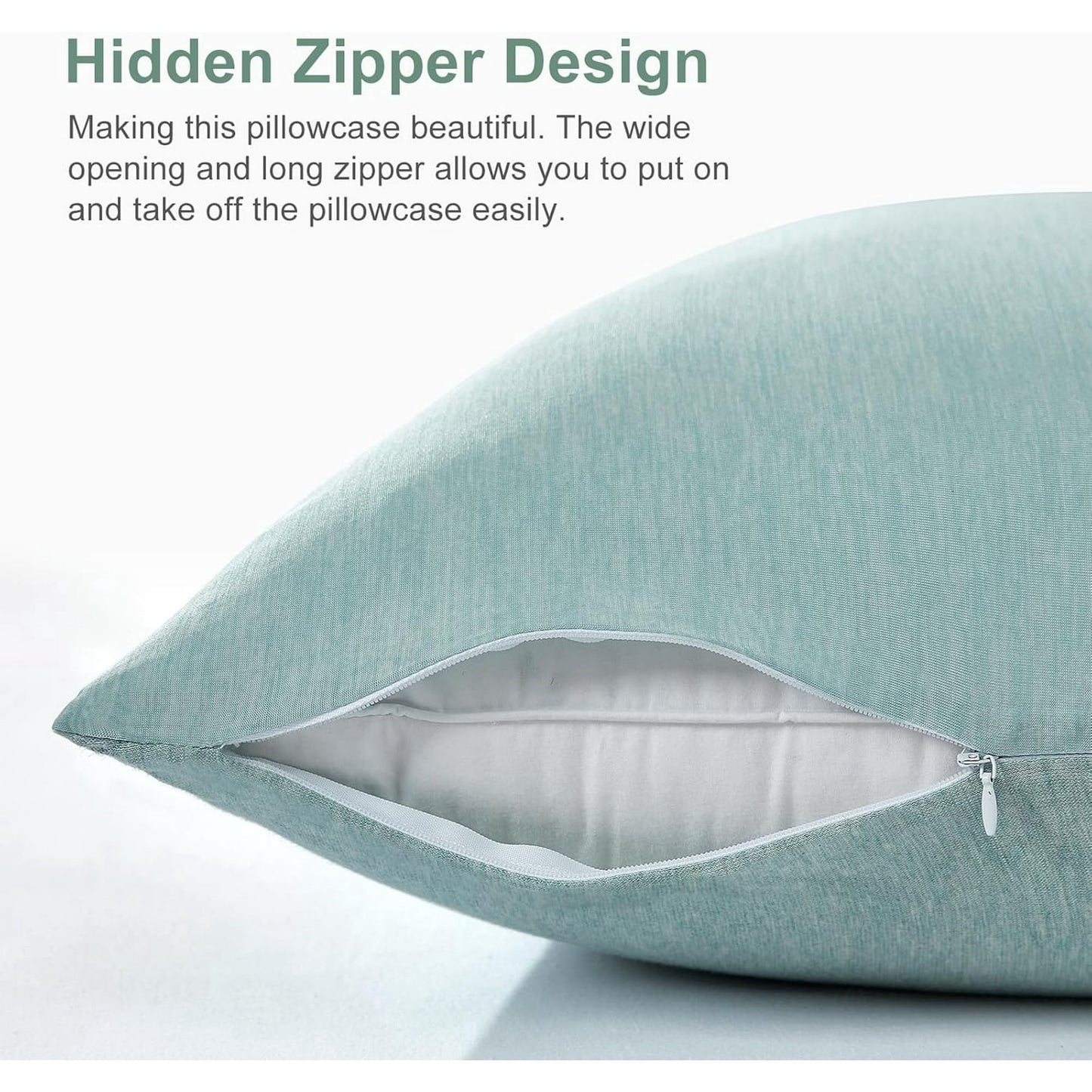Aship Arc-Chill Cooling Pillow Cases, Q-Max >0.45 Jade-Infused Dual-Sided Summer Cooling Pillowcase, Smoother Skin & Frizz-Free Hair, Hidden Zipper, Machine Washable, King 20''x36'', 2 Pack Green