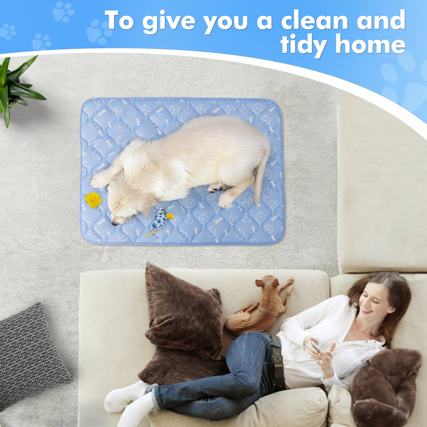 Aship Thicken Pet Cooling Mat, Self-Cooling Mat for Cat, QMX>0.5 Breathable Color Changing Pad, Anti-slip Waterproof Washable