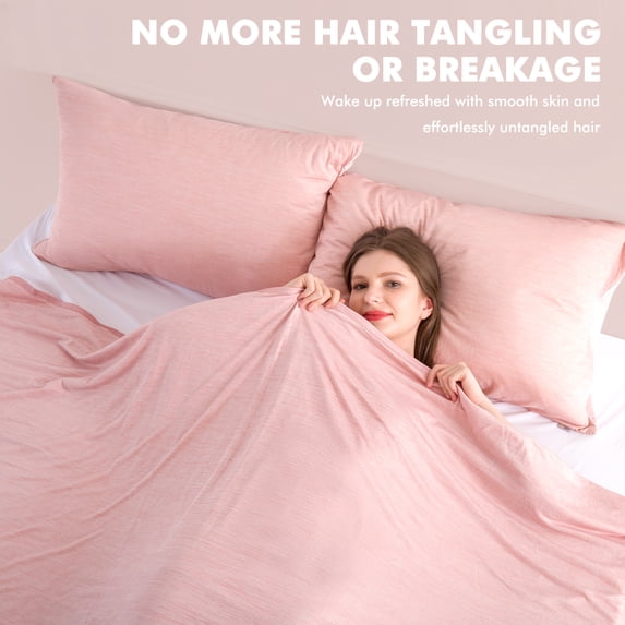 Aship Cooling Pillow Cases, Dual-Sided Summer Cooling Pillowcases, Arc-Chill Jade-Infused Fiber, Breathable & Moisture-Wicking, Non-Slip Hidden Zipper, Machine Washable, King 20''x36'', 2 Pack Pink