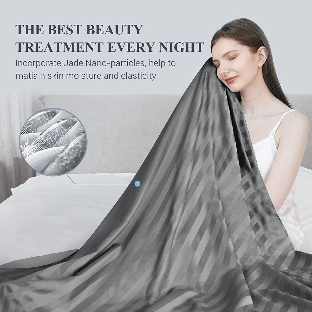Aship Cooling Blanket for Hot Sleepers, Arc-Chill Q-Max>0.5 Double Cooling Sided Stylish Revolutionary Cold Blankets, Lightweight Summer Blanket King Size, Gray, 90" x 108"