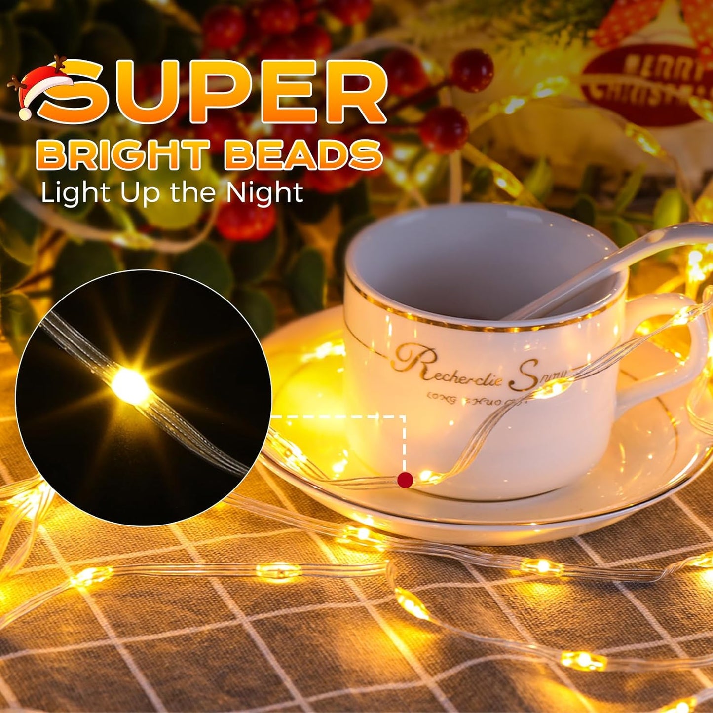 Aship LED Christmas Lights 65FT, 400LED 9 Modes Chasing Waterproof Clear Wire Christmas Tree Lights, Ultra-Bright Plug in Xmas Strip Lights for Outdoor Indoor House Holiday Decor